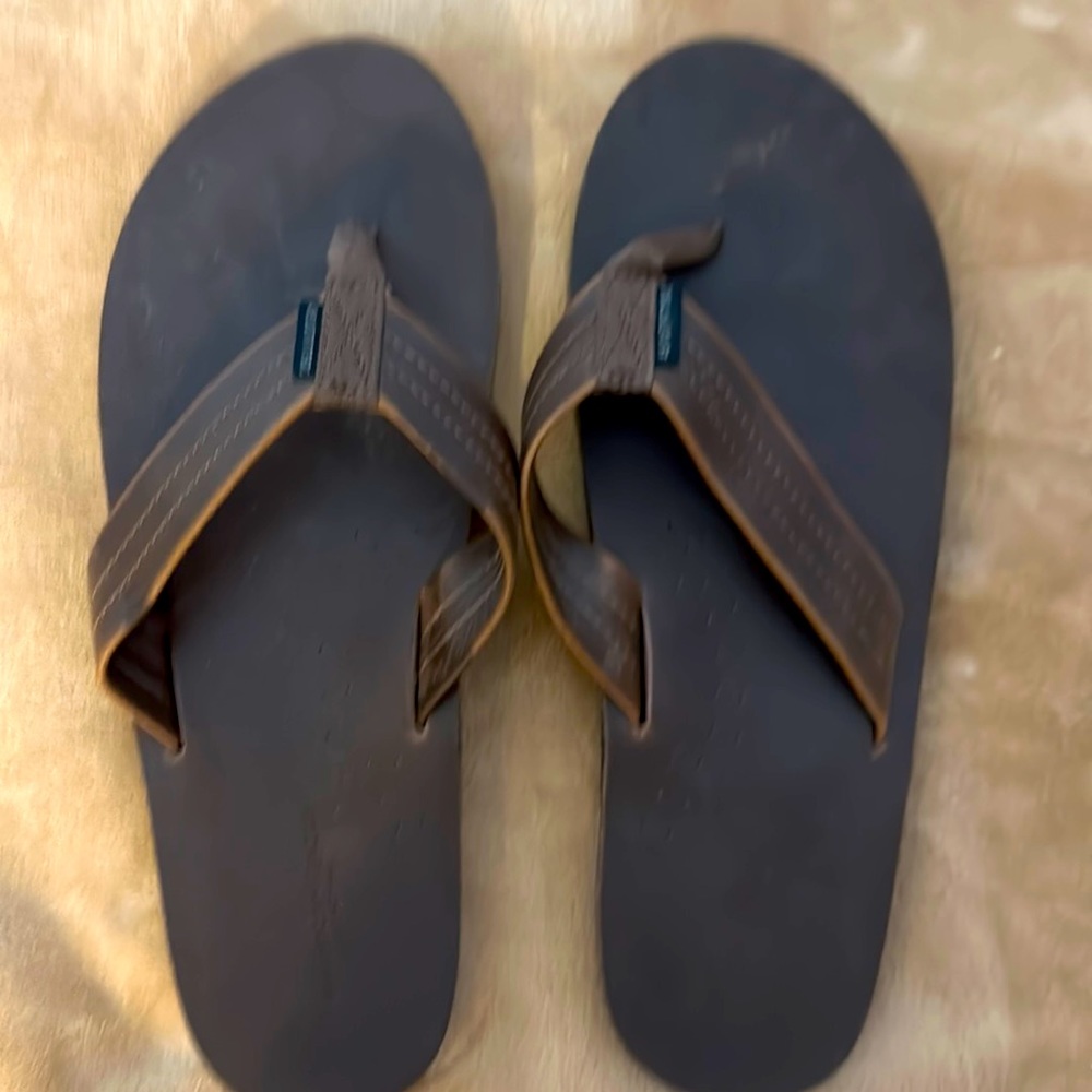 American eagle brown flip flops size 11